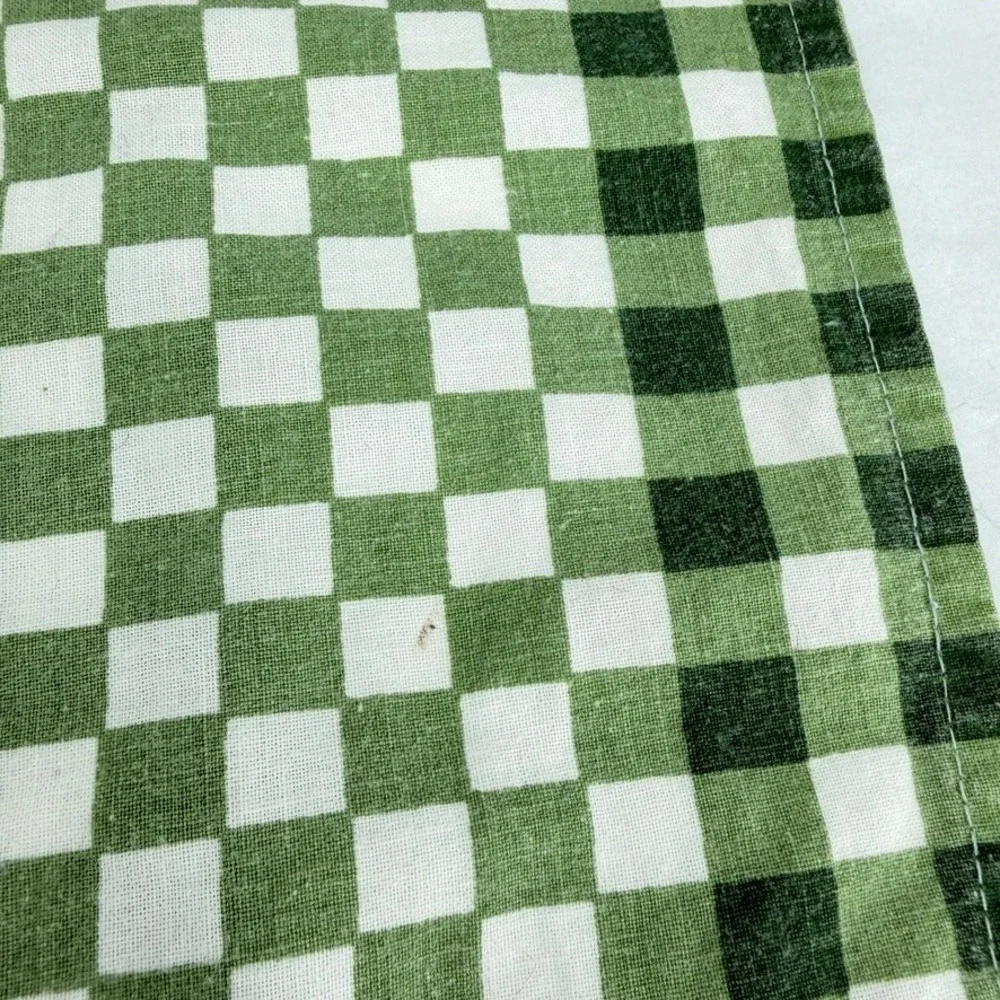 Gingham Cloth Napkins Green White Checkered Set of 4 Farmhouse Country Table